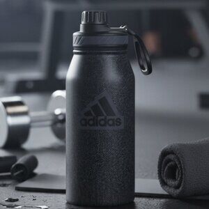 Adidas 32oz Metal Water Bottle Double Wall Insulated Stainless Steel Black